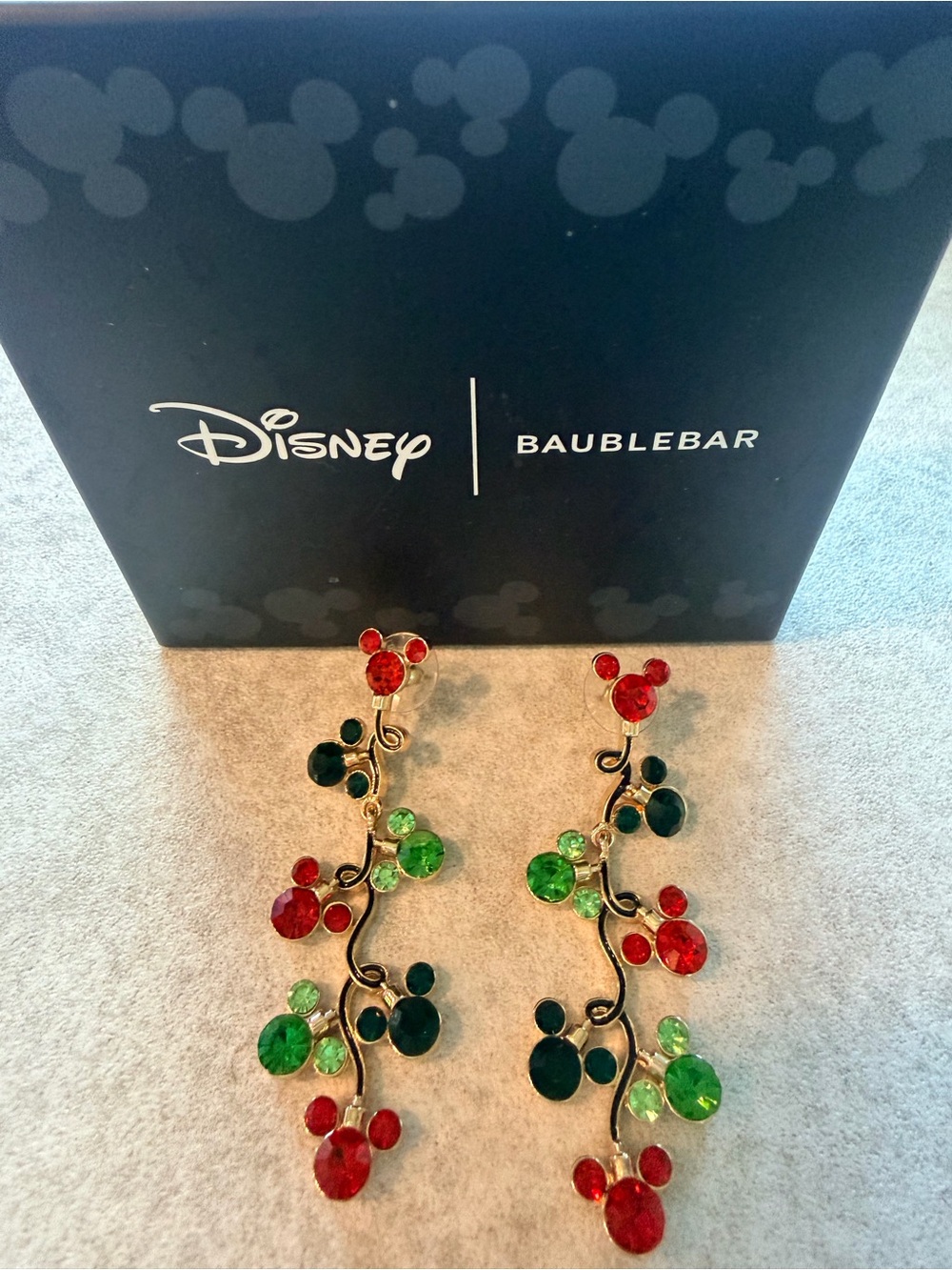 Disney x BaubleBar Red & Green Christmas earrings